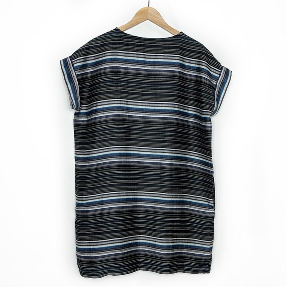 Studio 412 Multicolor Stripe Linen Short Sleeve Tunic Mini Dress Sz S - Picture 5 of 10